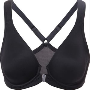 DELIMIRA Women's Underwire Full Cup Unlined Front Close Racerback Plunge Bra